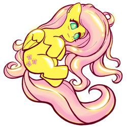 Size: 2000x2000 | Tagged: safe, artist:sigpi, fluttershy, pegasus, pony, :3, bright, cute, female, folded wings, glossy, mare, no pupils, shiny, shyabetes, simple background, solo, white background