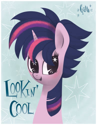 Size: 704x906 | Tagged: safe, artist:ilianagatto, derpibooru import, twilight sparkle, alternate hairstyle, punklight sparkle, solo