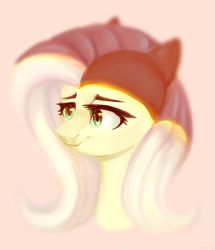 Size: 935x1088 | Tagged: safe, artist:misscupcake333, fluttershy, pegasus, pony, bust, looking away, portrait, solo