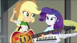 Size: 1280x720 | Tagged: safe, screencap, applejack, rarity, equestria girls, rainbow rocks, bad counter spell