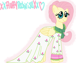 Size: 1024x853 | Tagged: safe, artist:xxfluffypachirisuxx, flutterholly, fluttershy, pegasus, pony, a hearth's warming tail, clothes, dress, simple background, solo, transparent background