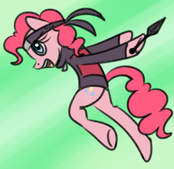 Size: 2065x2010 | Tagged: safe, artist:lamentedmusings, pinkie pie, pony, kunai, naruto, naruto shippuuden, ninja, solo