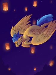 Size: 768x1024 | Tagged: safe, artist:pixelthepegasus, flash sentry, chinese, lantern, paper lantern, solo