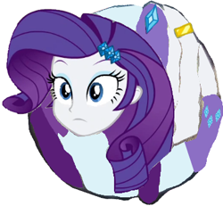 Size: 385x356 | Tagged: safe, artist:sonicdefenders, rarity, equestria girls, female, inanimate tf, meme, morph ball, rariball, simple background, solo, transformation, white background