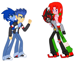 Size: 1024x842 | Tagged: safe, artist:ferrokiva, flash sentry, equestria girls, commission, crossover, equestria girls-ified, knuckles the echidna, shadow the hedgehog, sonic the hedgehog, sonic the hedgehog (series)