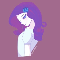 Size: 1080x1080 | Tagged: safe, alternate version, artist:balladofcarol, rarity, human, equestria girls, bedroom eyes, bust, clothes, eyelashes, female, hairclip, solo