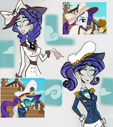 Size: 2607x2929 | Tagged: safe, artist:citi, screencap, rarity, human, ppov, captain rarity, clothes, humanized, raristocrat, rose dewitt bukater, scene interpretation, screencap reference, titanic, traditional art