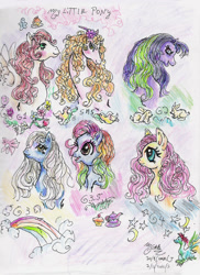 Size: 727x1000 | Tagged: safe, artist:sapphire-light, fluttershy, paradise, rainbow dash (g3), starbeam, g1, g2, g3, g3.5, pretty belle, prince firefly, sweetheart sister ponies