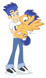 Size: 580x980 | Tagged: safe, artist:dm29, flash sentry, pony, equestria girls, awkward, diasentres, duo, holding a pony, human ponidox, julian yeo is trying to murder us, simple background, transparent background, wingboner