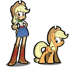 Size: 1024x956 | Tagged: safe, artist:kingtoby19, applejack, equestria girls, human ponidox, self ponidox