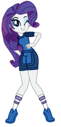 Size: 530x1094 | Tagged: safe, artist:gmaplay, rarity, human, equestria girls, spoiler:comicequestriagirlsmarchradness, 2020, 2020s, base used, blue eyes, clothes, cute, female, hand on hip, looking at you, one eye closed, purple mane, raribetes, shirt, shoes, shorts, simple background, smiling, sneakers, socks, solo, sports shorts, sporty style, t-shirt, transparent background, vector, white skin, wink