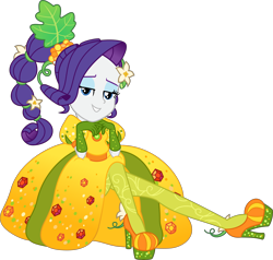 Size: 4880x4650 | Tagged: safe, artist:steyrrdash, rarity, better together, equestria girls, holidays unwrapped, clothes, cornucopia costumes, dress, eg vector, female, inflatable, inflatable dress, o come all ye squashful, simple background, solo, transparent background, vector