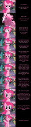 Size: 3300x13280 | Tagged: safe, artist:mlp-silver-quill, pinkie pie, earth pony, pony, comic:pinkie pie says goodnight, absurd resolution, comic, episode leak, female, floppy ears, irl horse, mare, one eye closed, party cave, sad, solo, wink