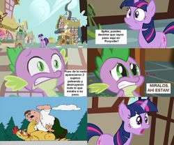 Size: 960x797 | Tagged: safe, derpibooru import, spike, twilight sparkle, dragon, comic strip, family guy, meme, peter griffin, spanish