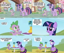 Size: 960x790 | Tagged: safe, derpibooru import, spike, twilight sparkle, dragon, comic strip, meme, spanish, translated in the comments