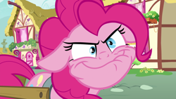 Size: 1920x1080 | Tagged: safe, screencap, pinkie pie, earth pony, pony, secrets and pies, constipation, crazy face, faic, female, floppy ears, mare