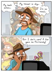 Size: 600x817 | Tagged: safe, artist:tompreston, fluttershy, human, andrew dobson, brony, computer, dobson, tom preston