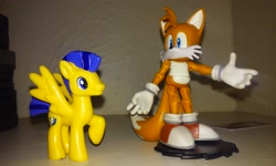 Size: 2560x1536 | Tagged: source needed, safe, artist:drpain, flash sentry, backwards cutie mark, crossover, flash sentry adventures, irl, miles "tails" prower, photo, sonic the hedgehog (series), toy