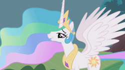 Size: 1280x720 | Tagged: safe, screencap, princess celestia, alicorn, pony, swarm of the century, crown, female, jewelry, regalia