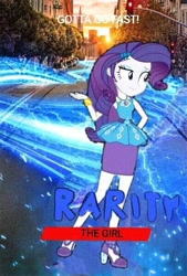 Size: 405x600 | Tagged: safe, rarity, equestria girls, 1000 hours in ms paint, clothes, female, poster, sonic the hedgehog (series)