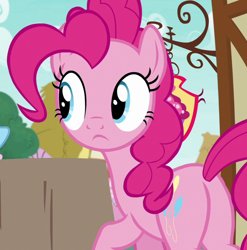 Size: 712x720 | Tagged: safe, screencap, pinkie pie, earth pony, pony, secrets and pies, cropped, cute, female, mare, plot, solo