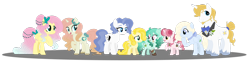 Size: 1024x252 | Tagged: safe, artist:strawberry-spritz, fluttershy, prince blueblood, oc, pegasus, pony, alternate hairstyle, beard, blueshy, facial hair, family, female, male, offspring, parent:fluttershy, parent:prince blueblood, parents:blueshy, shipping, simple background, straight, transparent background