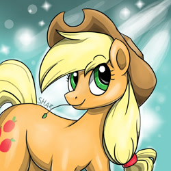 Size: 600x600 | Tagged: safe, artist:slime-tiger, applejack, earth pony, pony, female, mare, solo, straw