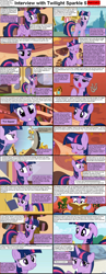 Size: 1282x3304 | Tagged: safe, derpibooru import, discord, twilight sparkle, twilight sparkle (alicorn), alicorn, draconequus, pony, comic:celestia's servant interview, caption, comic, cs captions, female, floppy ears, interview, mare