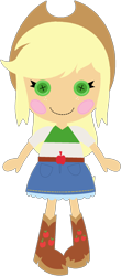 Size: 1024x2328 | Tagged: safe, artist:ra1nb0wk1tty, applejack, equestria girls, cute, doll, jackabetes, lalaloopsy, simple background, solo, toy, transparent background