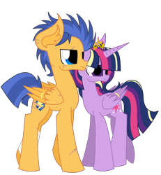 Size: 1656x1790 | Tagged: safe, artist:kaatseye, flash sentry, twilight sparkle, twilight sparkle (alicorn), alicorn, pony, backwards cutie mark, female, flashlight, male, mare, scar, shipping, straight