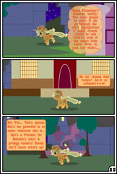 Size: 3254x4837 | Tagged: safe, artist:gutovi, applejack, earth pony, pony, comic:why me!?, absurd resolution, comic, running, solo, speech bubble, thought bubble