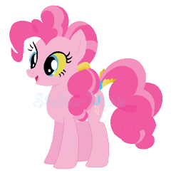 Size: 434x440 | Tagged: safe, artist:shadow-nicole, pinkie pie, earth pony, pony, alternate hairstyle, alternate universe, female, mare, simple background, solo, transparent background, yellow sclera