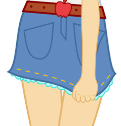 Size: 5500x5738 | Tagged: safe, artist:uliks-uliks, part of a set, applejack, equestria girls, absurd resolution, belt, clothes, denim skirt, simple background, skirt, skirt pull, solo, white background