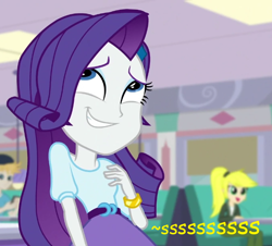 Size: 678x614 | Tagged: safe, artist:thedarkpony, edit, edited screencap, screencap, rarity, dance magic, equestria girls, spoiler:eqg specials, cropped, female, implied pissing, implied urine, implied wetting, onomatopoeia, pee edit