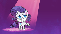 Size: 1920x1080 | Tagged: safe, screencap, rarity, pony, unicorn, my little pony: pony life, spoiler:my little pony: pony life, bean mouth, diamond, raised hoof, smiling, solo