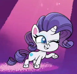 Size: 259x248 | Tagged: safe, screencap, rarity, pony, unicorn, my little pony: pony life, spoiler:my little pony: pony life, cropped, cute, one eye closed, raised hoof, raribetes, wink