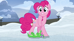 Size: 1280x720 | Tagged: safe, screencap, gummy, pinkie pie, pony, not asking for trouble, snow