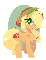 Size: 1920x2485 | Tagged: safe, artist:snow angel, applejack, earth pony, pony, cute, jackabetes, open mouth, raised hoof, simple background, smiling, solo, sparkling, transparent background