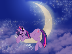 Size: 2960x2220 | Tagged: safe, artist:trinity-angel777, derpibooru import, twilight sparkle, moon, solo, tangible heavenly object