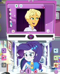 Size: 1024x1252 | Tagged: safe, artist:3d4d, edit, edited screencap, screencap, ragamuffin (equestria girls), rarity, better together, equestria girls, festival looks, blushing, female, male, rarimuffin, shipping, shipping domino, straight