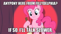 Size: 600x337 | Tagged: safe, edit, edited screencap, screencap, pinkie pie, earth pony, pony, baby cakes, image macro, meme