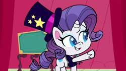 Size: 1920x1080 | Tagged: safe, screencap, rarity, pony, unicorn, disappearing act, my little pony: pony life, spoiler:pony life s01e12, magician outfit, magician rarity