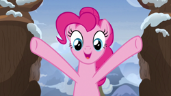 Size: 1280x720 | Tagged: safe, screencap, pinkie pie, pony, not asking for trouble, snow, solo