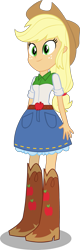 Size: 693x2173 | Tagged: safe, artist:oreotnettenbasnood, applejack, equestria girls, boots, clothes, cowboy boots, cowboy hat, cute, denim skirt, freckles, hat, simple background, skirt, smiling, solo, transparent background, vector