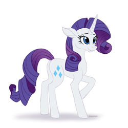 Size: 3500x3500 | Tagged: safe, artist:starshade, rarity, pony, unicorn, cute, female, full body, mare, simple background, smiling, solo, white background