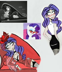 Size: 2148x2469 | Tagged: safe, artist:citi, screencap, rarity, human, rarity investigates, suited for success, detective rarity, fainting couch, humanized, rarity's glasses, scene interpretation, screencap reference