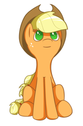 Size: 995x1507 | Tagged: safe, artist:flamevulture17, applejack, earth pony, pony, looking up, simple background, sitting, solo, transparent background