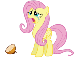 Size: 1026x807 | Tagged: safe, artist:marcusvanngriffin, fluttershy, pegasus, pony, crying, female, fluttercry, food, mare, onion, open mouth, simple background, transparent background