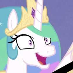 Size: 395x395 | Tagged: safe, screencap, princess celestia, alicorn, pony, between dark and dawn, cropped, insanity, solo