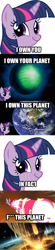 Size: 880x4000 | Tagged: safe, derpibooru import, twilight sparkle, twilight sparkle (alicorn), alicorn, pony, and i feel fine, censored, dragonball z abridged, earth, faic, female, frieza, image macro, mare, meme, namek, the end of the world as we know it, twiface, vulgar